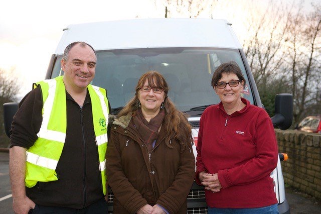Volunteer drivers Councillor Andrew Cooper, Sue Lee-Richards and Councillor Karen Allison